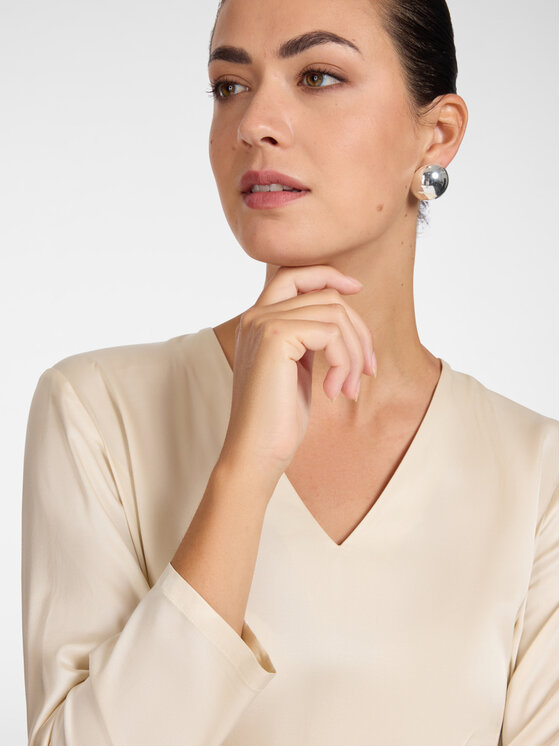 Elena Mirò Elena Mirò Bluzka 2025P000250N002 Kremowy Regular Fit