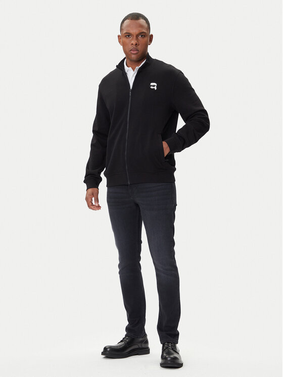 KARL LAGERFELD KARL LAGERFELD Džemperis ar kapuci 705712 500900 Melns Regular Fit