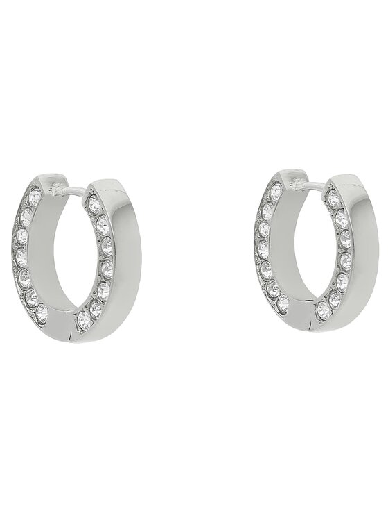 Guess Guess Σκουλαρίκια Circle Lights JUBE03 160JW Ασημένια επίστρωση από ρόδιο