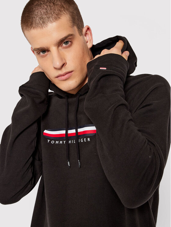 Tommy Hilfiger Džemperis ar kapuci Oh Hoodie UM0UM02385 Melns Regular Fit