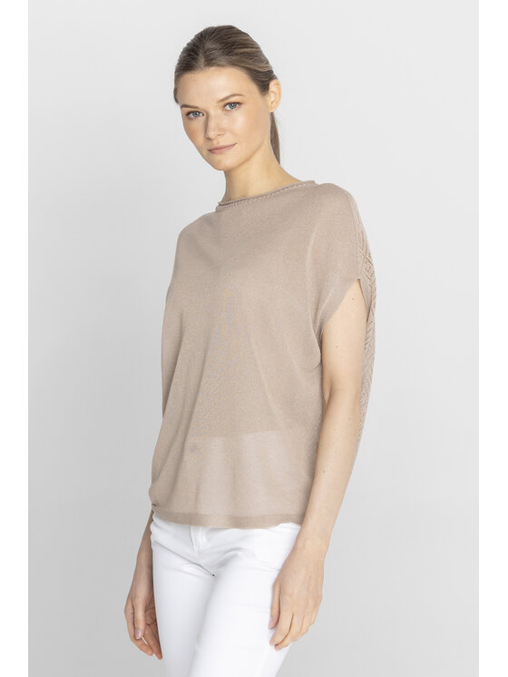Deni Cler Milano Deni Cler Milano Sweter T-DC-S219-F2-20-18-1 Beżowy Regular Fit