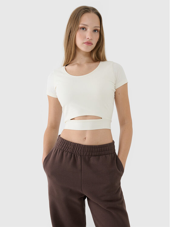 4F 4F T-Shirt SS MIDSHOP TEXTILE Biały Slim Fit