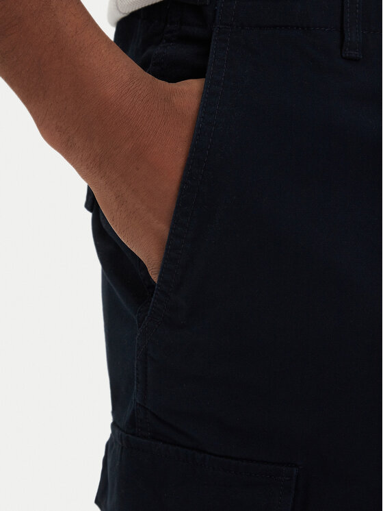 Tommy Hilfiger Tommy Hilfiger Pantaloncini di tessuto Twill Cargo MW0MW42350 Blu scuro Relaxed Fit