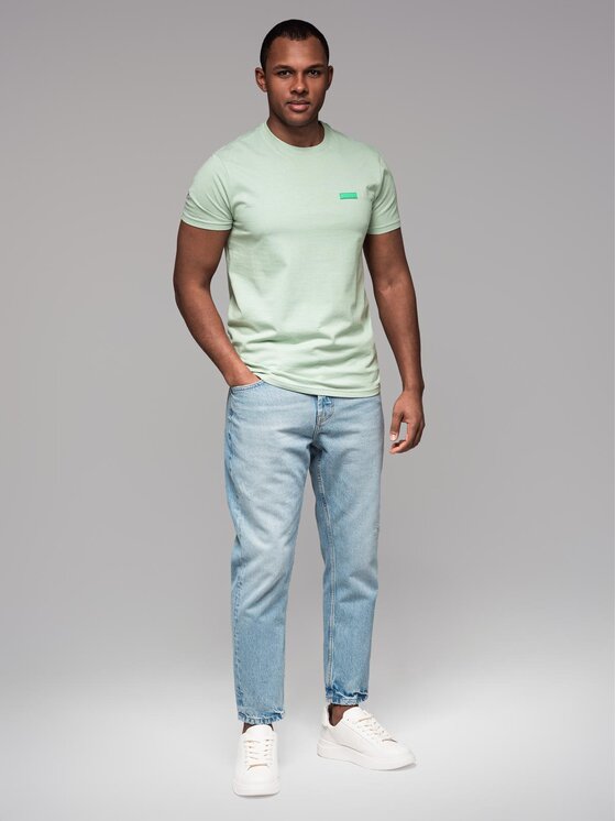 Ombre Ombre T-Shirt OM-TSCT-0151 Szary Regular Fit