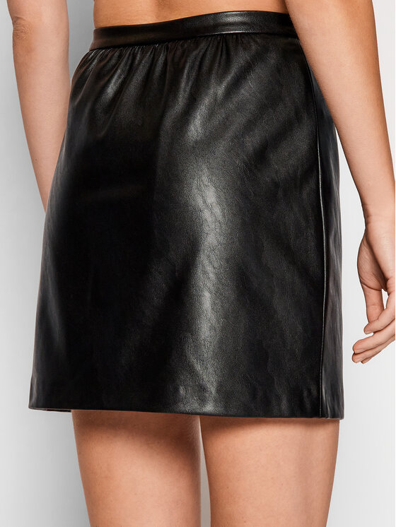 PINKO Pinko Fustă din imitație de piele The Mall AI 21-22 BK01 1G16ET 7105 Negru Slim Fit