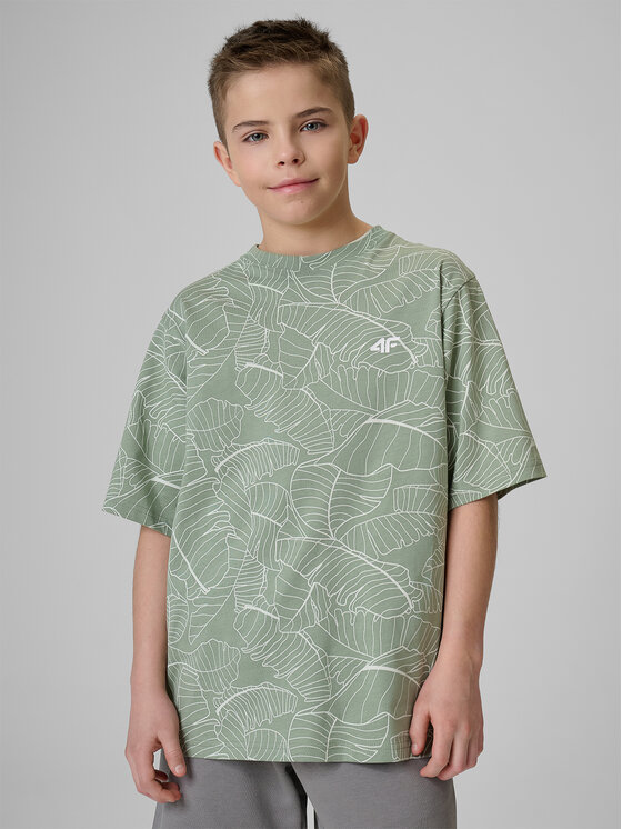 4F 4F T-Shirt BEACHSIDE CHILL Turkusowy Loose Fit