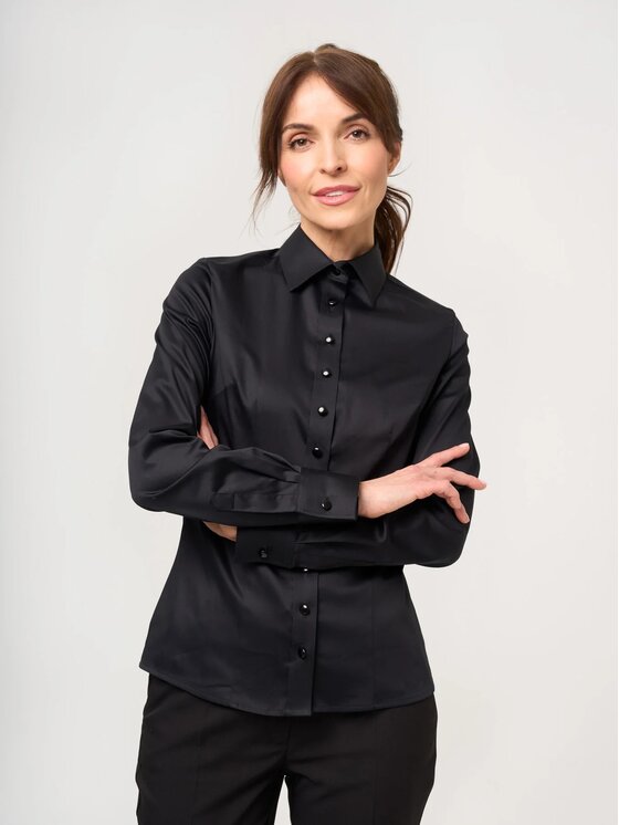 Willsoor Willsoor Koszula 61486 Czarny Slim Fit