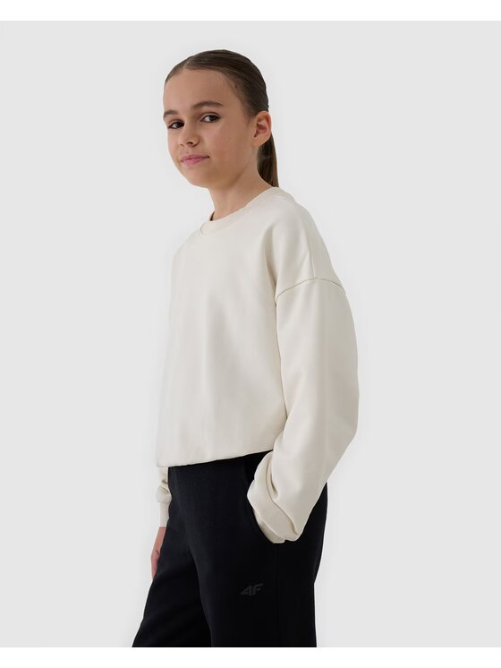 4F 4F Felpa 4FJWSS25TSWSF1479-12S Bianco Regular Fit