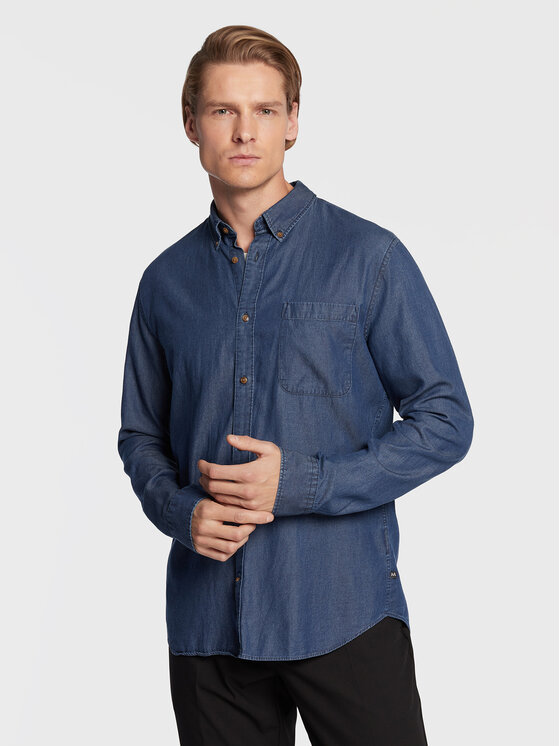 Matinique džinsiniai marškiniai Trostol 30206359 Tamsiai mėlyna Regular Fit