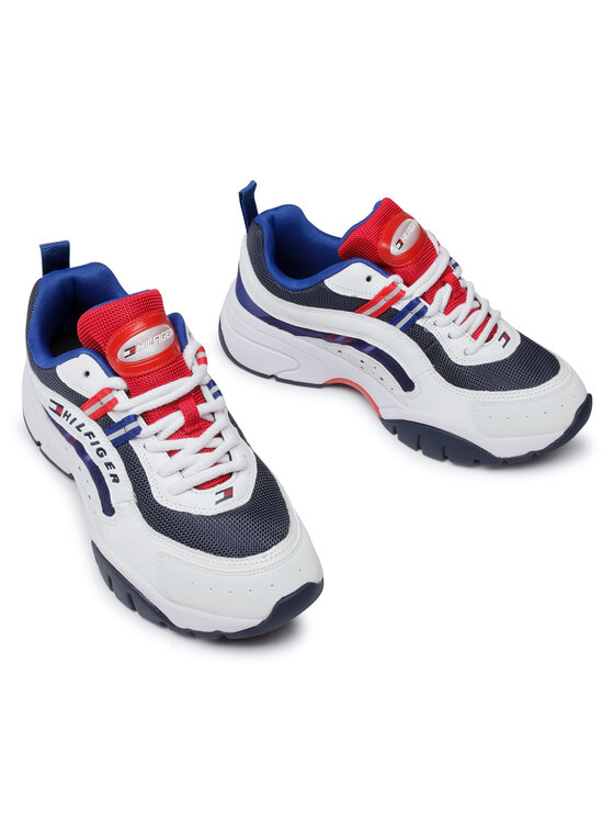 Tommy Jeans Sneakersy Heritage Tommy Jeans Runner EM0EM00482 Bia y Modivo.pl