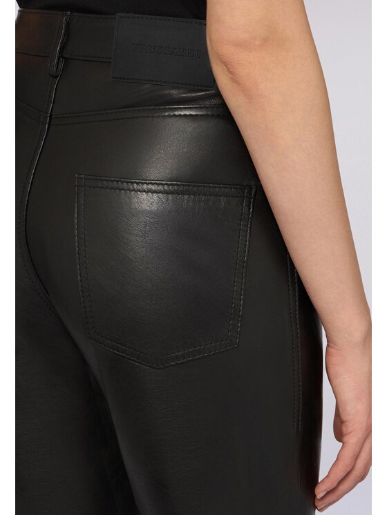 Trussardi Trussardi Pantaloni di pelle P324A002272N033 Nero Flare Fit