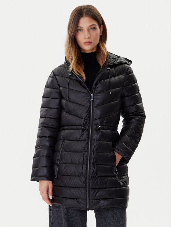 DKNY DKNY Ziemas mētelis DLEMPV38 Melns Slim Fit