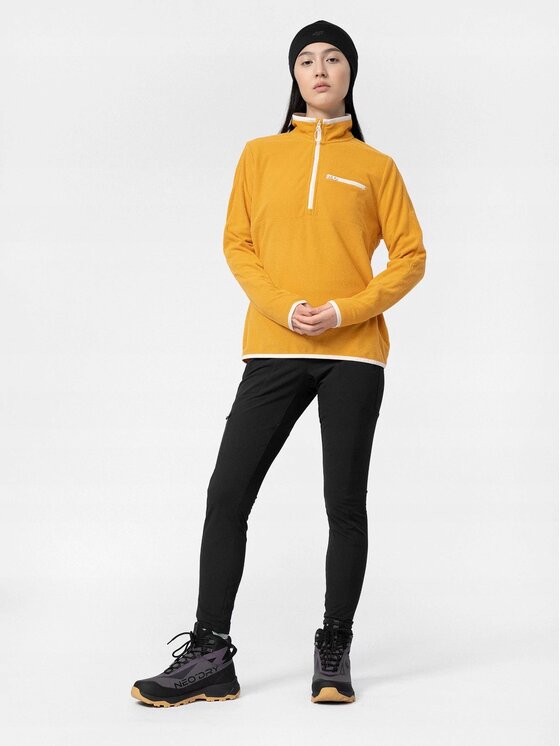 4F 4F Bluza 4FAW22TFSWF142-70S Pomarańczowy Regular Fit