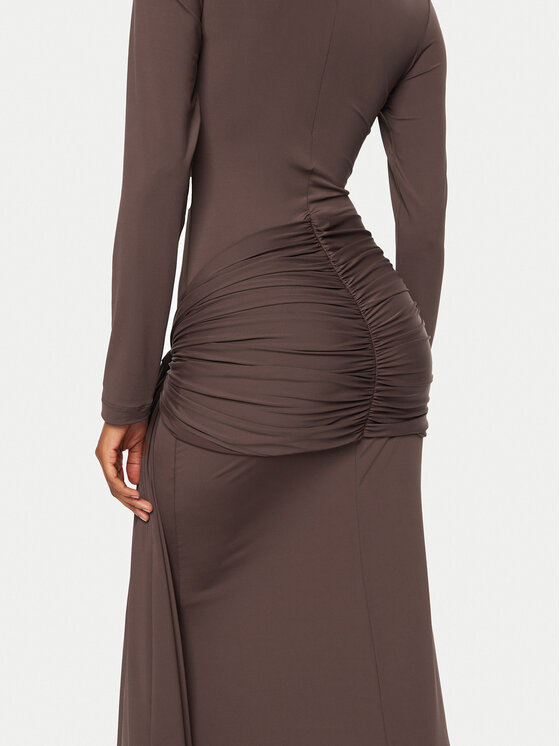 BARDOT BARDOT Večerna obleka 59467DB Rjava Slim Fit