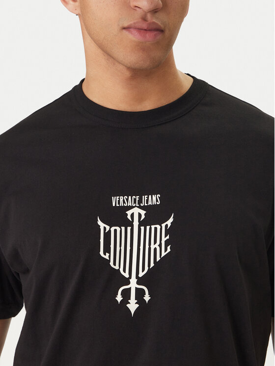 Versace Jeans Versace Jeans T-Shirt 80GAHT14 Μαύρο Regular Fit
