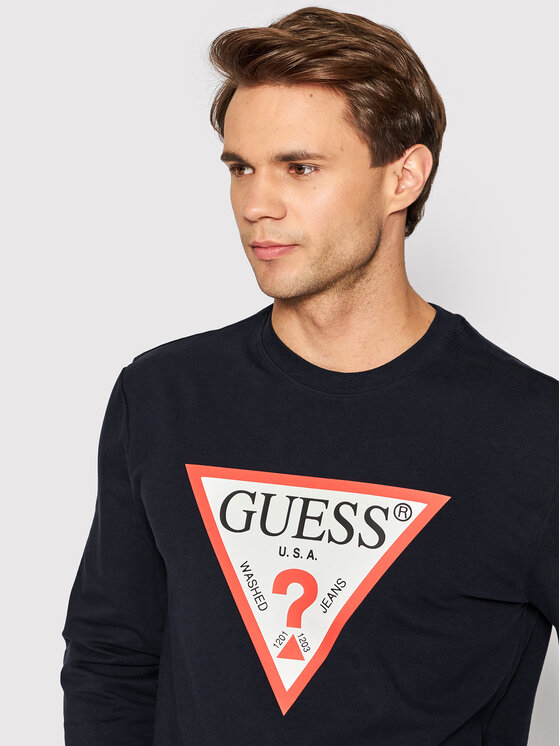 Guess Džemperis ar kapuci M2YQ37 K6ZS1 Tumši zils Slim Fit