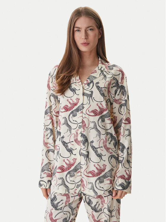 Tommy Hilfiger Tommy Hilfiger Тениска на пижама UW0UW06243 Екрю