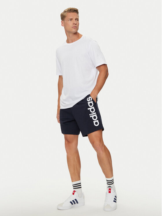 adidas Sportshorts AEROREADY Essentials Single Jersey Linear Logo Shorts IC0064 Blau Regular Fit Modivo