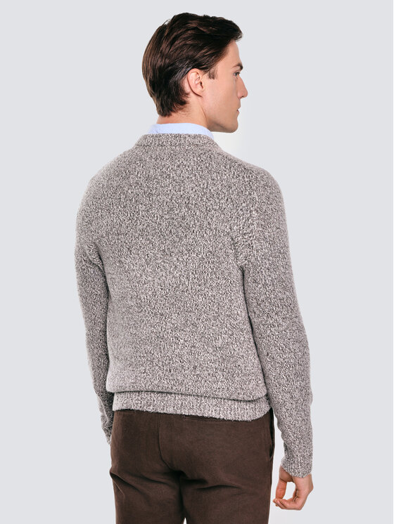 BIG STAR BIG STAR Sweter WALTERO Brązowy Basic Fit