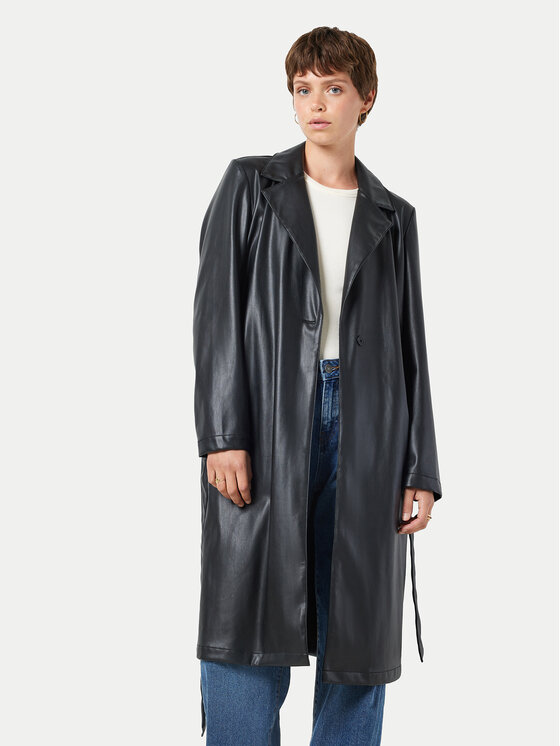 Noisy May Noisy May Plášť z umelej kože Cora 27028634 Čierna Regular Fit