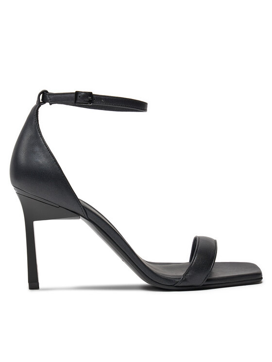 Calvin Klein Sandále Heel Sandal 90 Pearl Lth HW0HW02066 Čierna