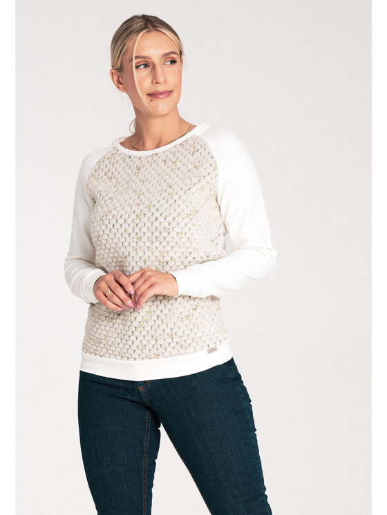 FIGL FIGL Mikina M1046 Bílá Regular Fit