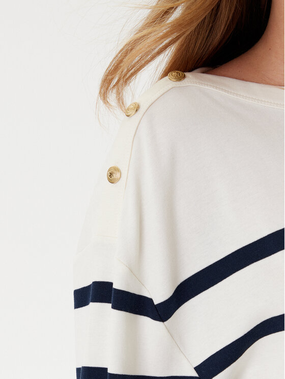 Tommy Hilfiger Tommy Hilfiger Bluse Gold Button WW0WW45760 Écru Relaxed Fit