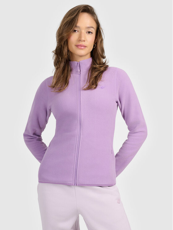 4F 4F Bluza BASIC+ Fioletowy jasny Slim Fit