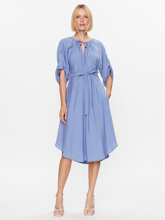 Peserico Rochie de zi S02127 Albastru Regular Fit