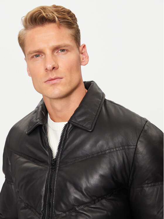 Serge Pariente Serge Pariente Geacă de piele Mike Negru Regular Fit