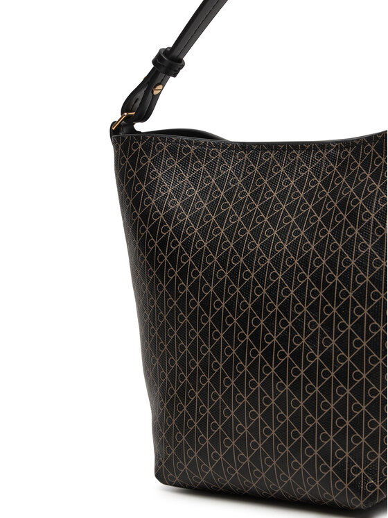 Calvin Klein Calvin Klein Torbica Emblem Aop Sm Bucket Crossbody LV04F3506G Crna