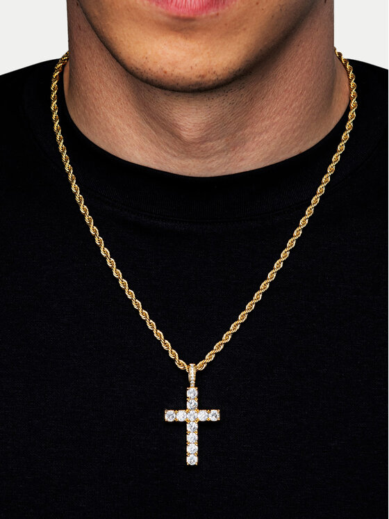 ICED STUFF ICED STUFF Obesek Diamond Cross Zlata