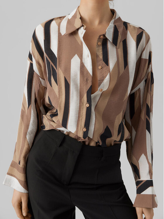Vero Moda Vero Moda Πουκάμισο 10295476 Καφέ Regular Fit