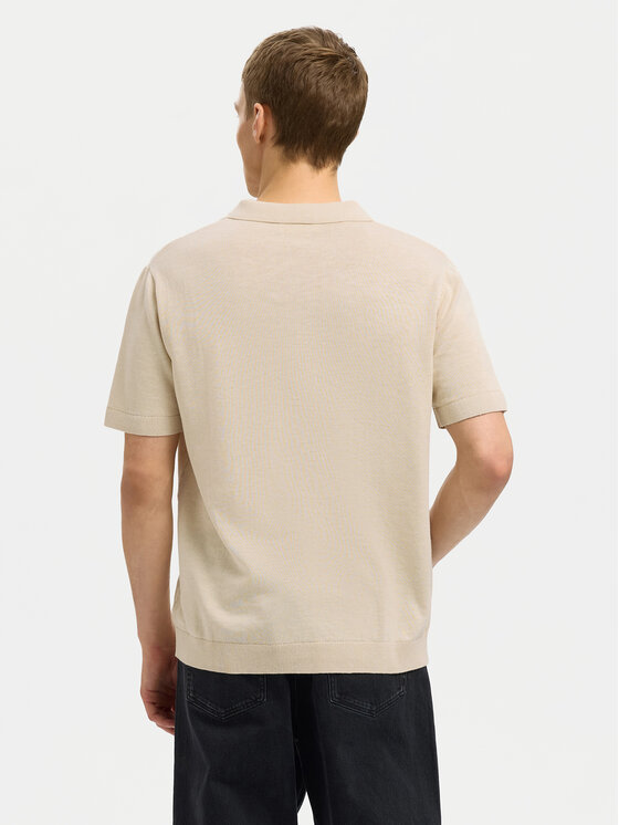 Selected Homme Selected Homme Polo Mattis 16096197 Beżowy Regular Fit