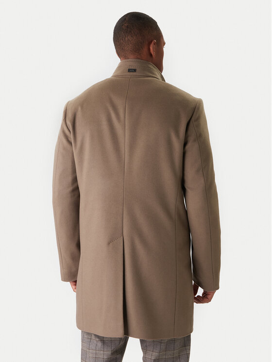 JOOP! JOOP! Vlnený kabát 17 JC-21Maron 30044311 Kaki Regular Fit
