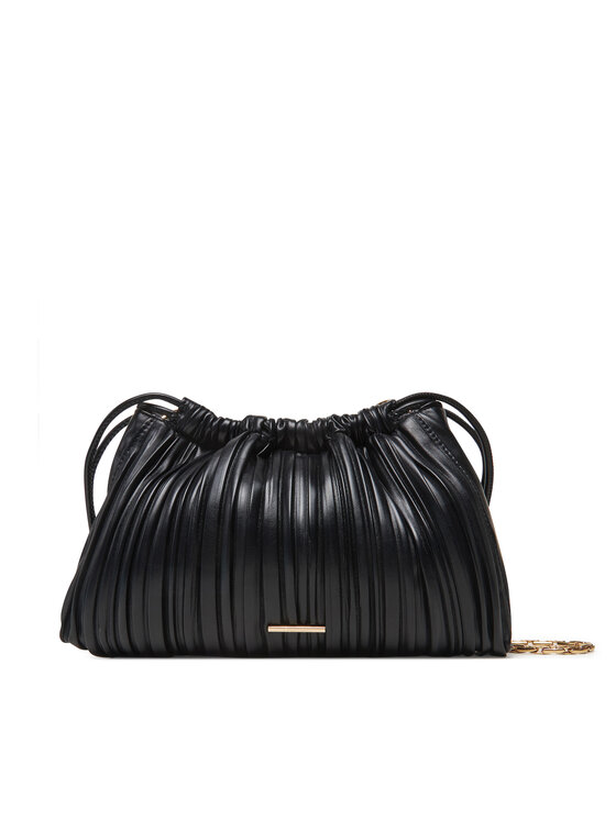 Calvin Klein Kabelka Drawstring Plisse Crossbody LV04F3076G Čierna