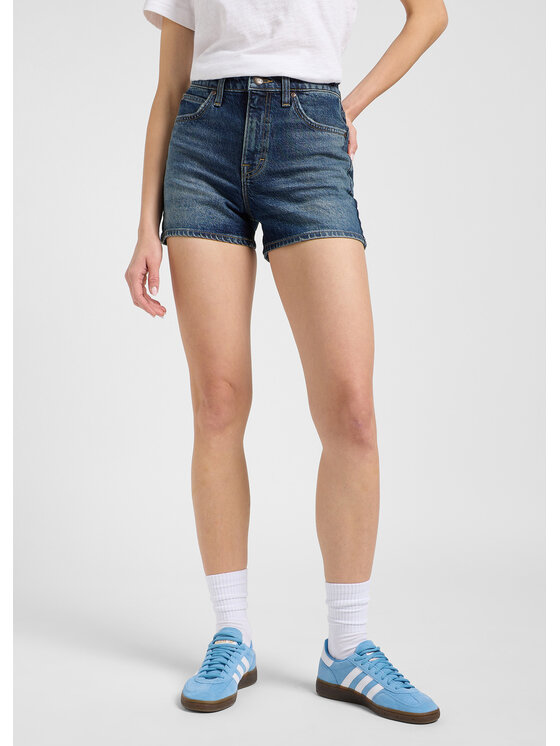 Lee Lee Pantaloncini di jeans CAROL SHORT Blu scuro Regular Fit