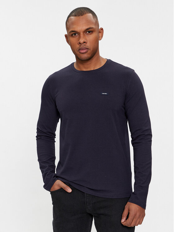 Calvin Klein Longsleeve krekls K10K112725 Tumši zils Slim Fit