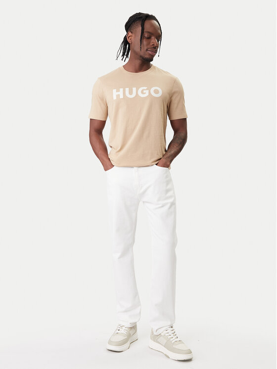 HUGO HUGO Jeansy 50556632 Biały Regular Fit