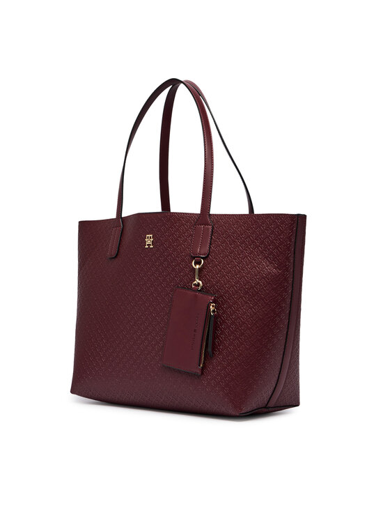 Tommy Hilfiger Tommy Hilfiger Τσάντα Th Icon Tote Mono AW0AW19004 Μπορντό