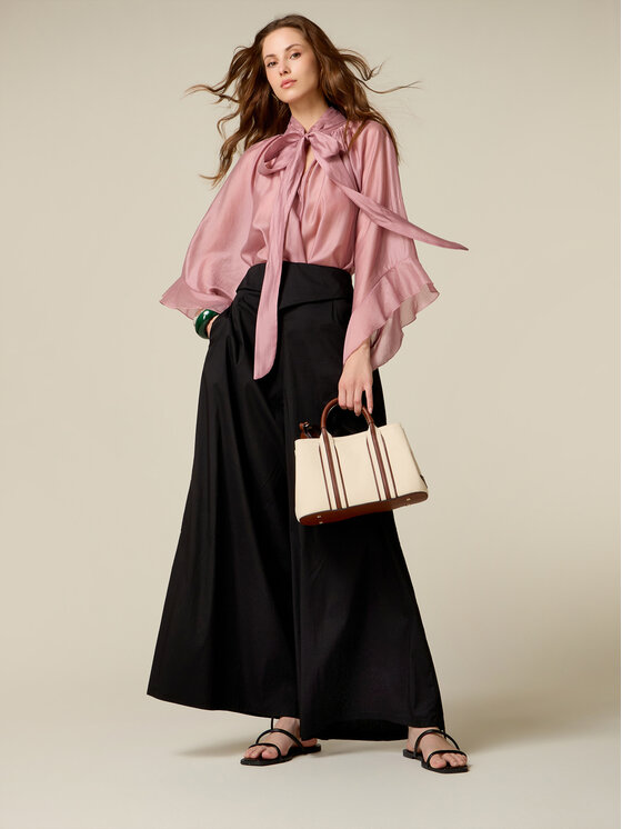 Oltre Oltre Spodnie materiałowe P005J002459N033 Czarny Baggy Fit