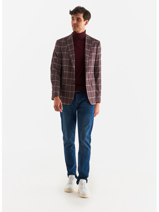 Pako Lorente Pako Lorente Marynarka P22WF-3X-006 Bordowy Slim Fit
