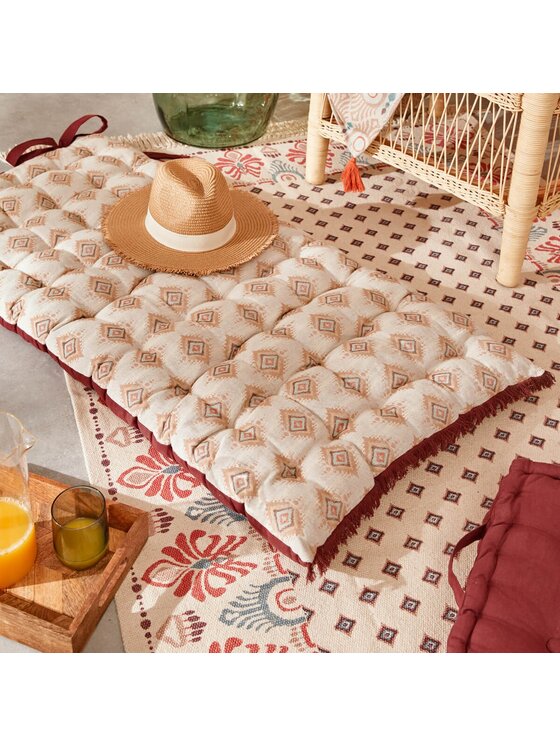 MIAhome MIAhome Poduszka do siedzenia na podłodze Ikat 60x120 cm Beżowy