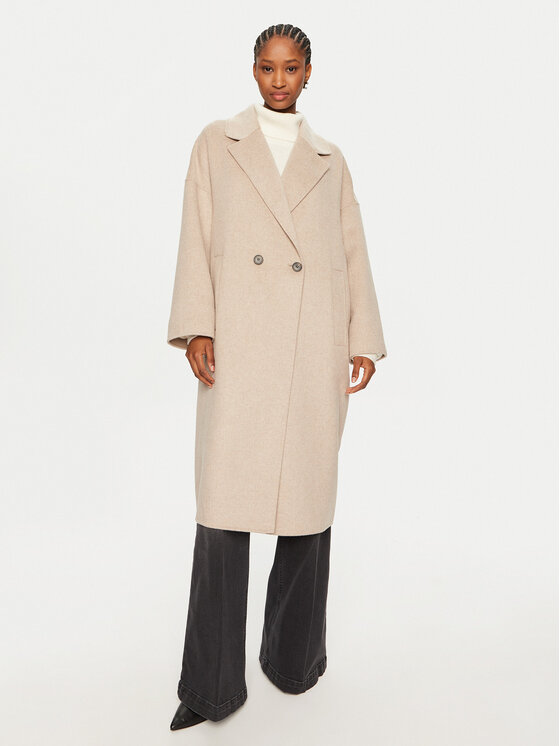 ViCOLO ViCOLO Wollmantel TS0006 Beige Regular Fit
