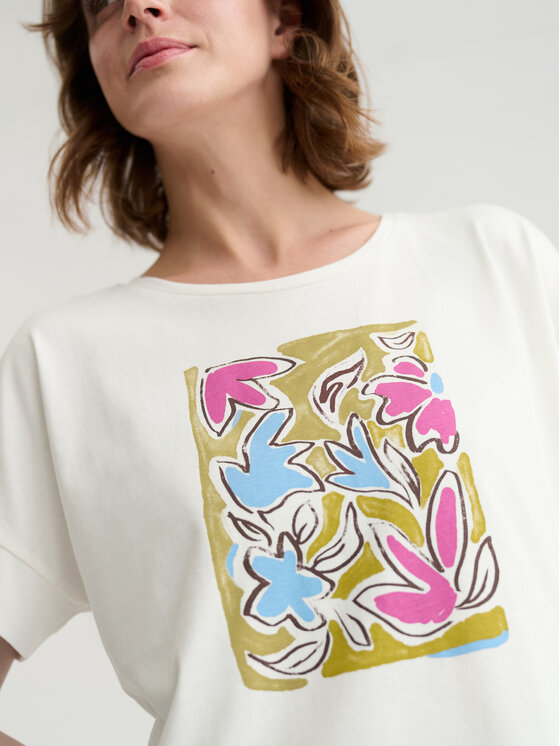 TATUUM TATUUM T-Shirt MONKI 1 Kremowy Classic Fit