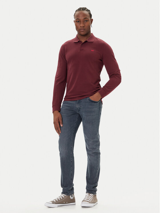 Levi's® Levi's® Тениска с яка и копчета Housemark A5797-0015 Бордо Slim Fit
