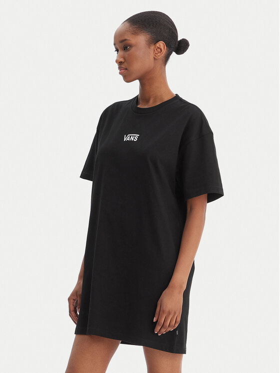 Vans Vans Každodenné šaty Center Vee Tee VN0A4RU2 Čierna Oversize