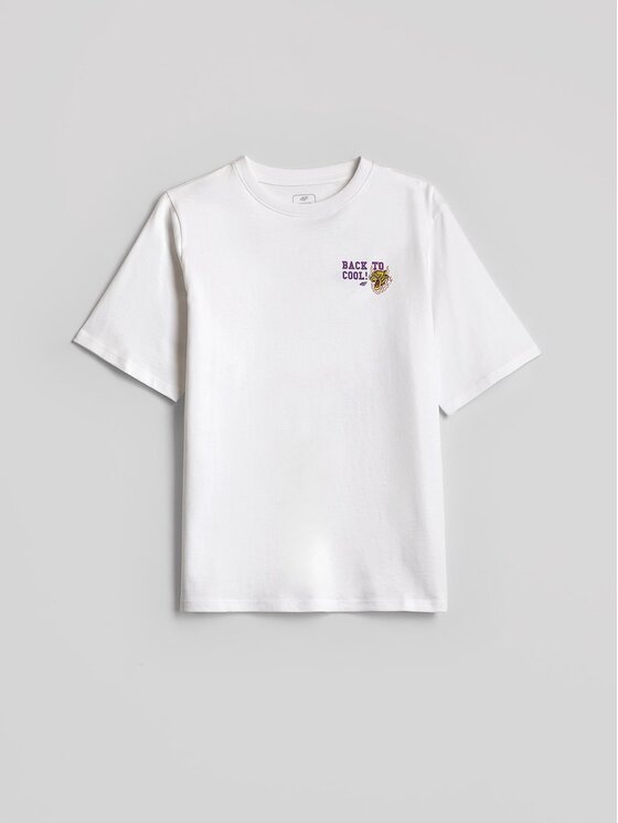 4F 4F T-Shirt 4FJRAW26TTSHM4527-10S Bílá Regular Fit
