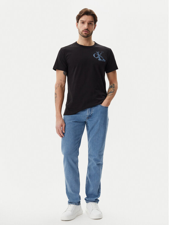 Calvin Klein Jeans Calvin Klein Jeans T-krekls Meta Monogram J30J325498 Melns Regular Fit