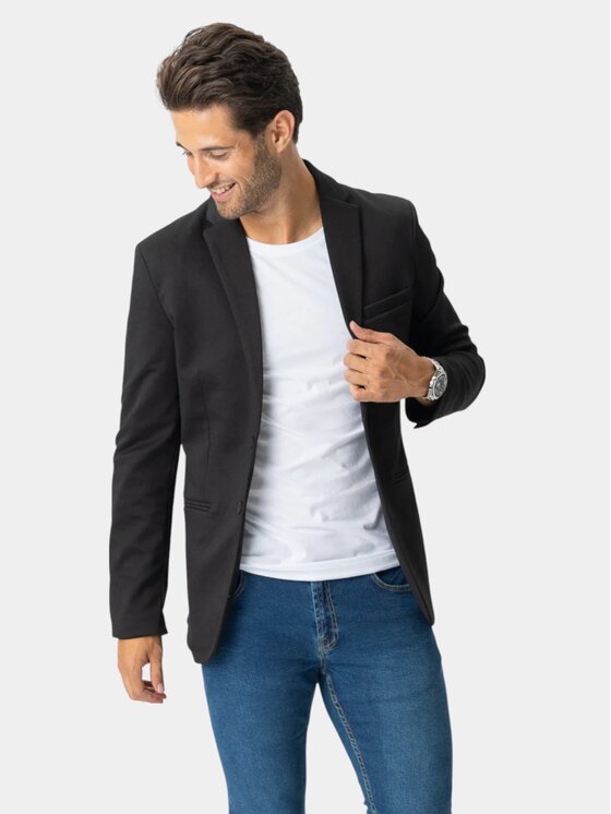 TeeShoppen TeeShoppen Marynarka 'Perform Collection' Czarny Slim Fit